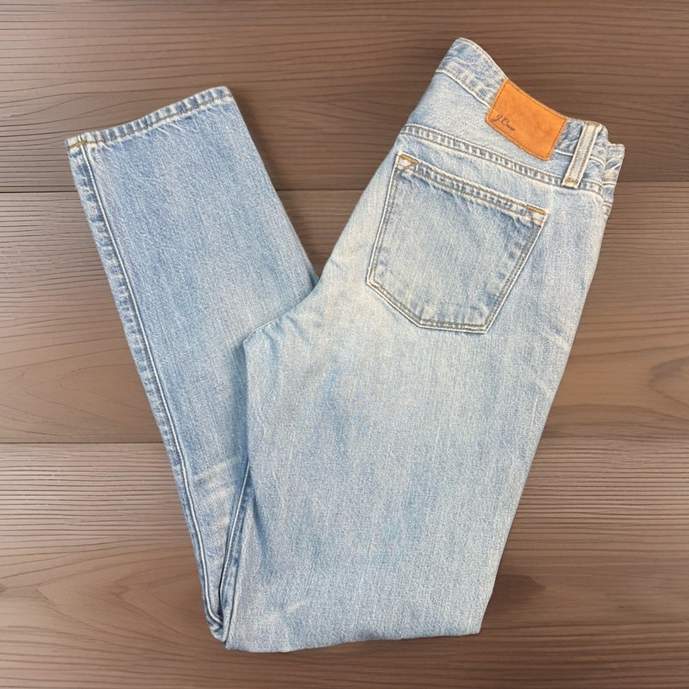 J.Crew Broken In Boyfriend Jeans Size 25 Light Wash Distressed Womens Denim